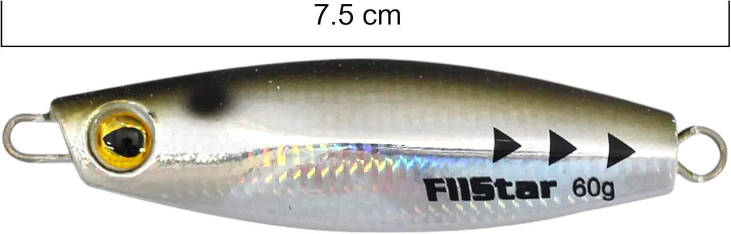 UVGlitter Hochsee-Pilker 60g – Realistischer Meeresköder mit UV-Beschichtung & 3D-Augen – Bild 2 von 7
